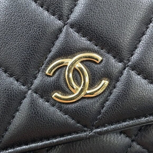 CHANEL Monaco Series Chain Wallet Lambskin Black AP3076 - Picture 14 of 14
